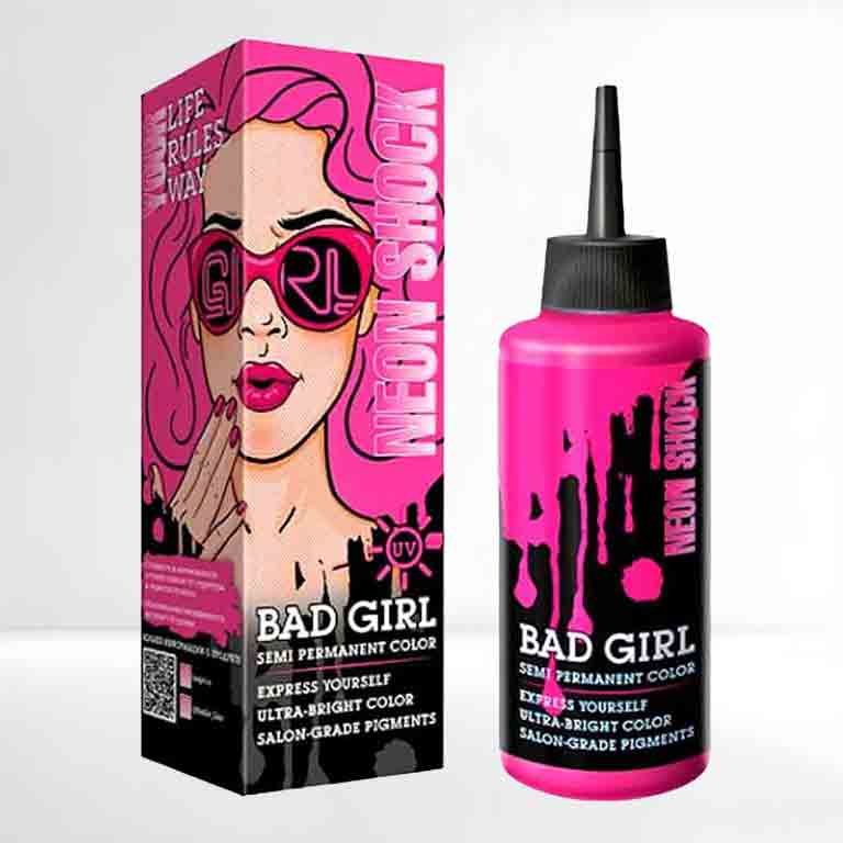 شامپو رنگ Bad Girl مدل Neon Shock رنگ نئونی 1 شامپو رنگ Bad Girl مدل Neon Shock